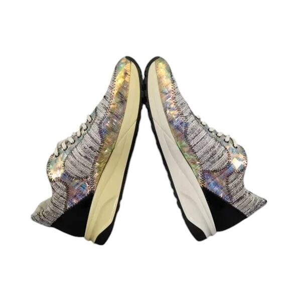 Sarah Summer Shoes Womens 38 Sneakers Fashion Lifestyle Tweed Iridescent Anthro - Picture 14 of 16